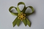 191-svatební vývazek olivově zelený se žlutou kytičkou