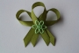193-svatební vývazek olivově zelený se světle zelenou kytičkou