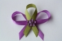 252-svatební vývazek fialovo-olivově zelený s fialovou korálkovou kytičkou