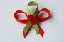 521-svatební vývazek červeno-olivově zelený s červeným srdíčkem