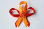 528-svatební vývazek červeno-oranžový s oranžovou kytičkou