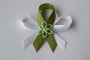 8-svatební vývazek bílo-olivově zelený se světle zelenou kytičkou